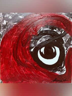 Contemporary Red and Black Eye Canvas Art by Sherry